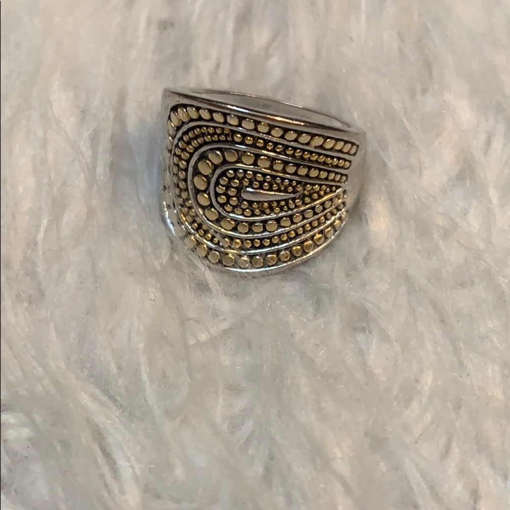 Silver & gold Ring Size 9
